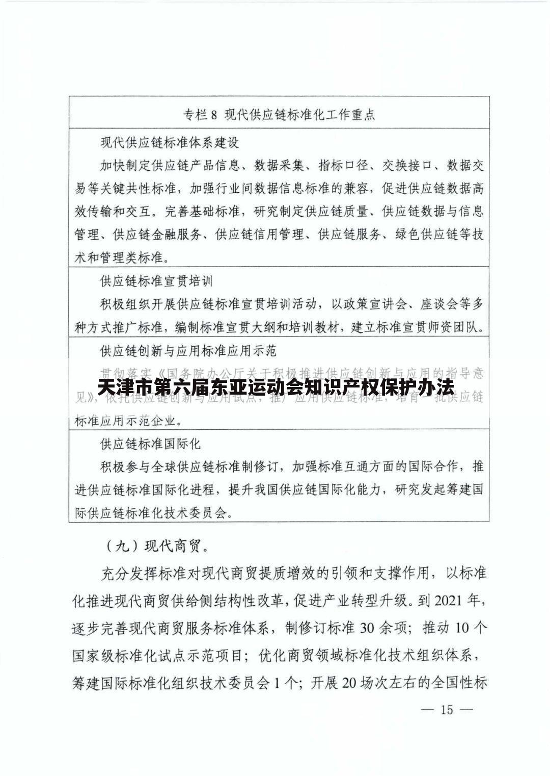 天津市第六届东亚运动会知识产权保护办法