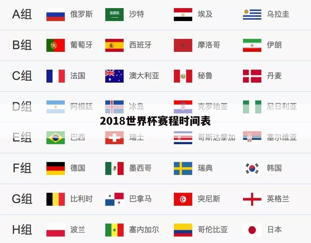 2018世界杯赛程时间表